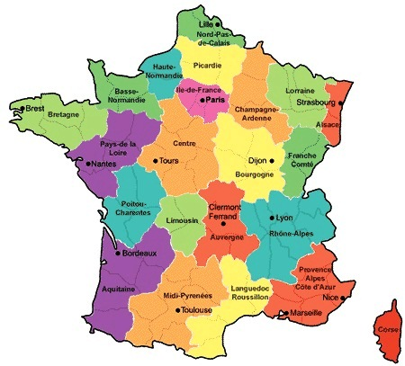 Map of French Regions